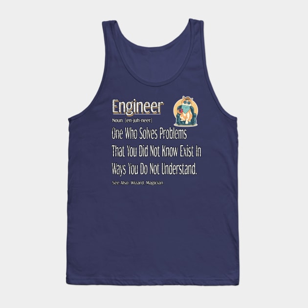 Funny Engineer Definition Awesome engineering Gift For Cat Lovers Tank Top by Inspireshirt